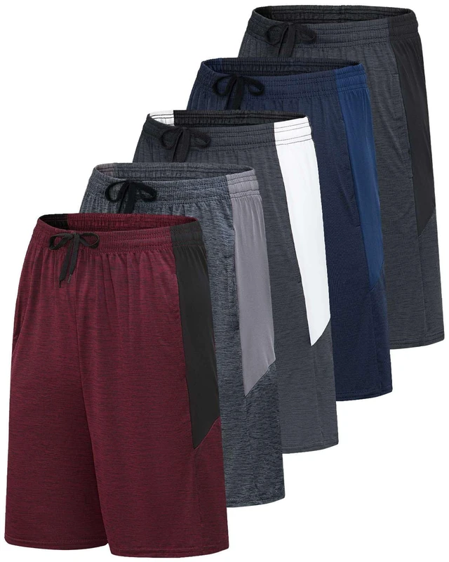 Mens Quick Dry Fit Dri-Fit Active Wear Athletic Performance Football Rugby 9 Inch Inseam Training Tennis Running Essentials Gym Shorts Hombre Stretch Fitness Casual Workout Tech Shorts -Set 2 XL