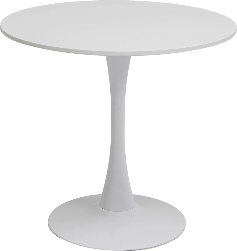 Kare Design Table Schickeria, matt white, stable base in tulip shape, round dining table with space for 4 people, kitchen, dining room, office, easy assembly, diameter 80cm