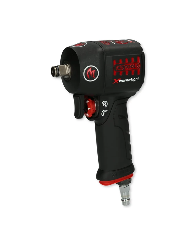 KS Tools MiniMonster Xtremelight High Performance Impact Wrench Compressed Air 1/2 Inch 515.1150 I 3-Way Torque Preselection 965, 640, 270 Nm with Max. Release Torque 1390 Nm I with Jumbo Impact