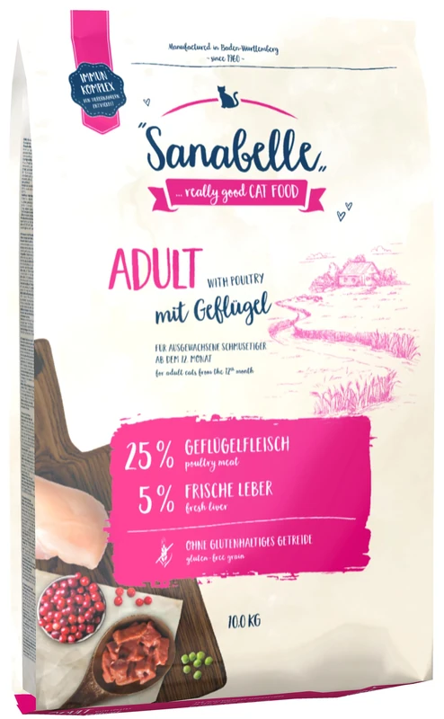Sanabelle Adult with Poultry Dry cat food for adult cats (from 12 months), 10.50 kg