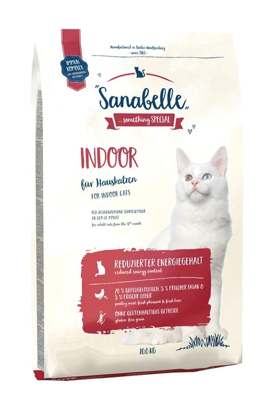Sanabelle Indoor Dry cat food for adult cats (from 12 months) Specially suitable for domestic cats with a reduced level of activity reduced energy content, 10.50 kg