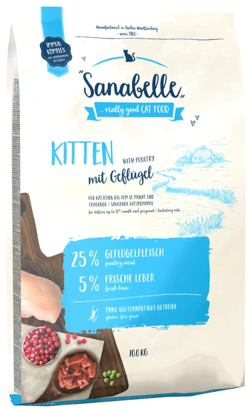 Sanabelle Kitten Dry cat food for growing & pregnant/nursing cats, 10.50 kg