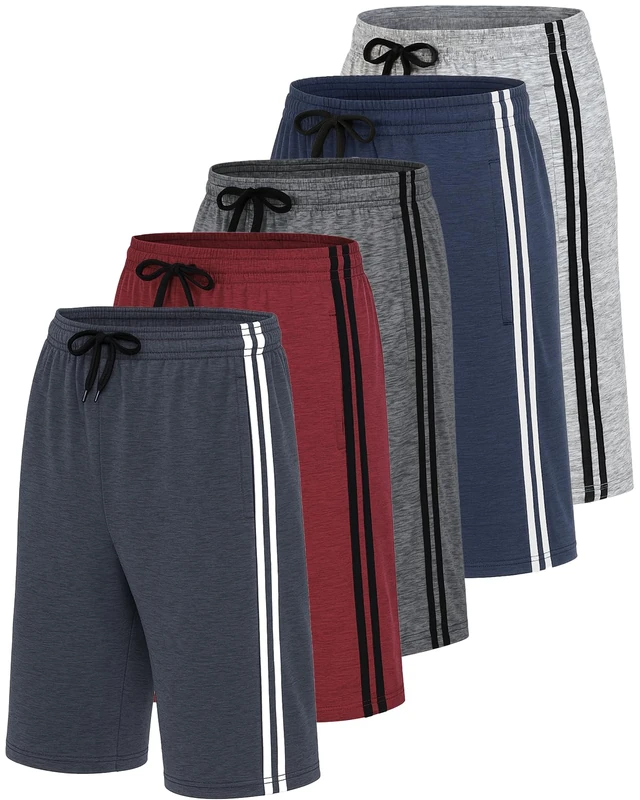 Mens Quick Dry Fit Dri-Fit Active Wear Athletic Performance Football Rugby 9 Inch Inseam Training Tennis Running Essentials Gym Shorts Hombre Stretch Fitness Casual Workout Tech Shorts -Set 3,M
