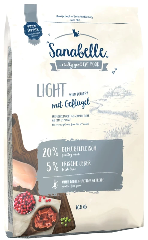 Sanabelle Light Dry cat food with a reduced energy content for overweight cats, 10.50 kg