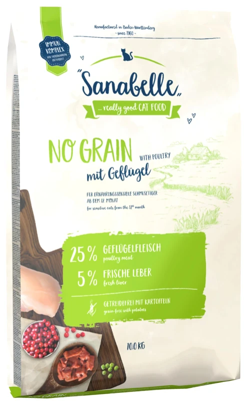 Sanabelle No Grain with Poultry Dry cat food for nutritionally sensitive cats, 10.50 kg