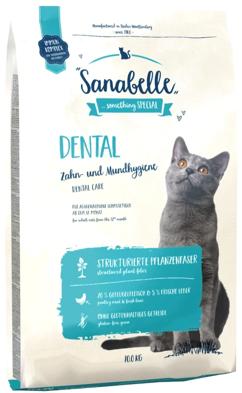 Sanabelle Dental Dry cat food for adult cats of all breeds to support dental and oral hygiene, 10.50 kg