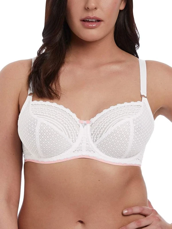 Freya Women's Daisy Lace Underwire Balcony Bra Demi, White, 34H