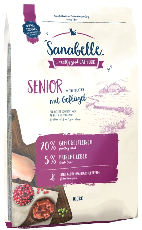 Sanabelle Senior Dry cat food for older cats (from 8 years), 10 kg