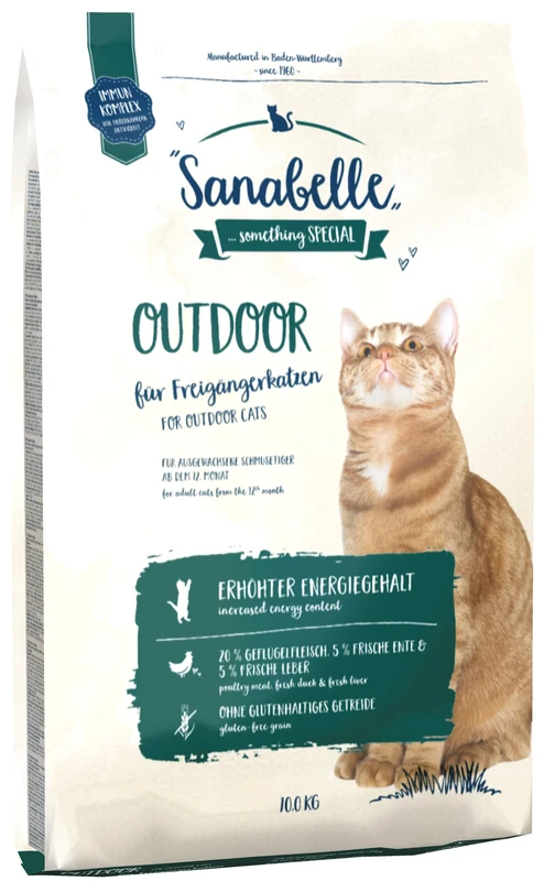 Sanabelle Outdoor Dry cat food for adult cats (from 12 months) Specially suitable for outdoor cats with an increased level of activity increased energy content, 10.50 kg