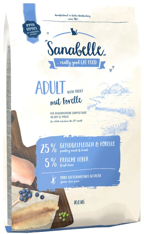 Sanabelle Adult with Trout Dry cat food for adult cats (from 12 months), 10.50 kg