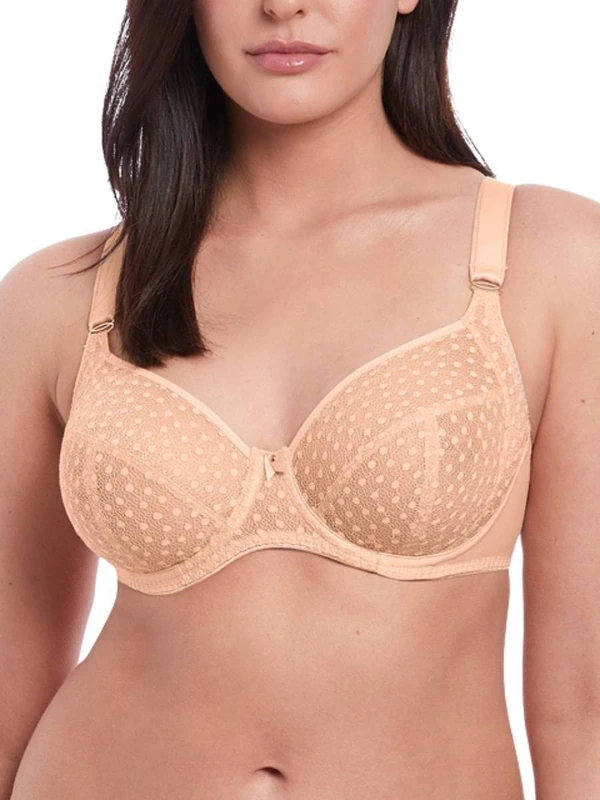 Freya Women's Starlight Unlined Balcony Lace Underwire Bra Plunge, Caramel, 30DD