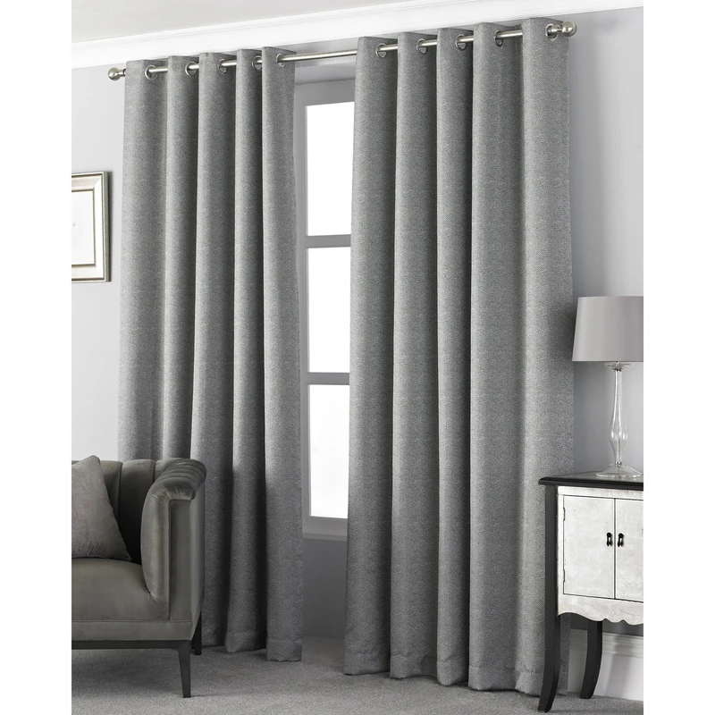 Riva Paoletti Curtains, Polyester, Grey, 229 x 183 cm