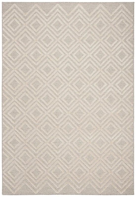 SAFAVIEH Geometric Rug for Living Room, Dining Room, Bedroom - Lana Collection, Short Pile, in Cream and Beige, 122 X 183 cm