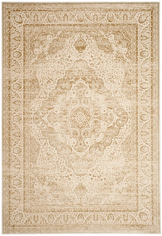 Safavieh Transitional Indoor Woven Rectangle Area Rug, Noble Collection, NBL692, in Light Beige / Cream, 99 X 140 cm for Living Room, Bedroom or Any Indoor Space