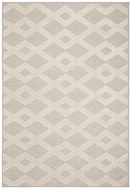 SAFAVIEH Geometric Rug for Living Room, Dining Room, Bedroom - Lana Collection, Short Pile, in Beige and Beige, 122 X 183 cm