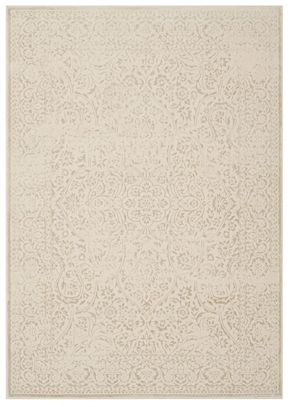 Safavieh Transitional Indoor Woven Rectangle Area Rug, Noble Collection, NBL612, in Beige / Ivory, 99 X 140 cm for Living Room, Bedroom or Any Indoor Space