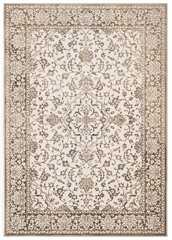 Safavieh Transitional Indoor Woven Rectangle Area Rug, Noble Collection, NBL659, in Brown / Creme, 99 X 140 cm for Living Room, Bedroom or Any Indoor Space
