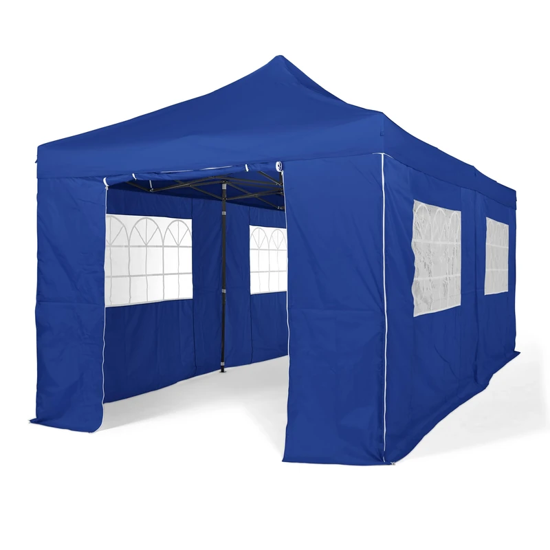 All Seasons Gazebos 3M x 6M Waterproof Gazebo Party Tent with Rustproof Frame and Wheeled Carry Bag (Royal Blue)