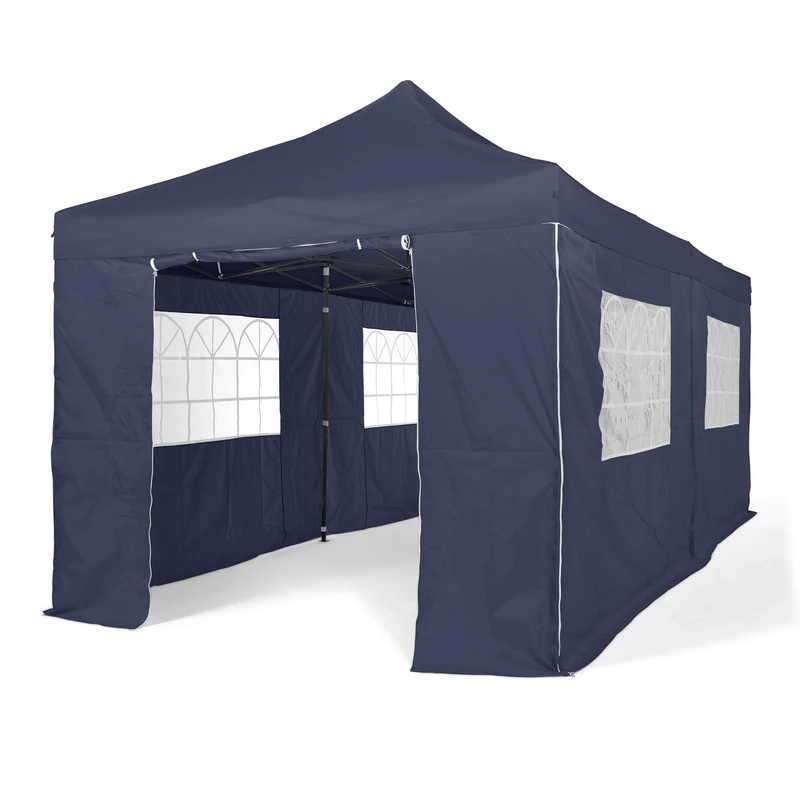 All Seasons Gazebos 3M x 6M Waterproof Gazebo Party Tent with Rustproof Frame and Wheeled Carry Bag (Navy Blue)