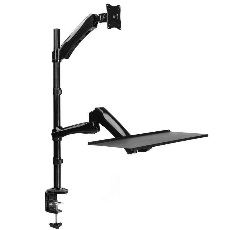 RICOO Monitor Stand Tilt Swivel 13-27 Inch Gas spring TS1211 Universal VESA 75x75 100x100 Mount Sit-Stand Workstation Bracket also for Curved