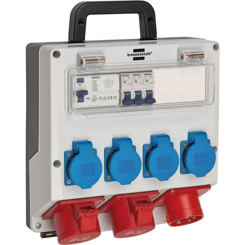 Brennenstuhl Wall Distributor IP44 (Power Distributor for Wall Mounting 16 A, with FI Personal Circuit Breaker 30 mA)