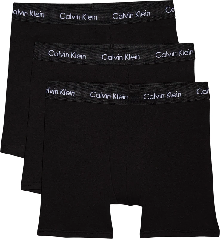 Calvin Klein Men’s 3 Pack Stretch Boxer Briefs, Black (Black W. Black Wb), XL