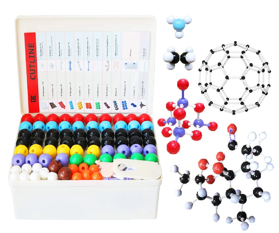 LINKTOR 444pcs Molecular Model Kit Chemistry Inorganic and Organic Structure Instructional Guide Building Atom Links Educational Toys Teaching Learning Set with A Fullerene Set for Teachers Students