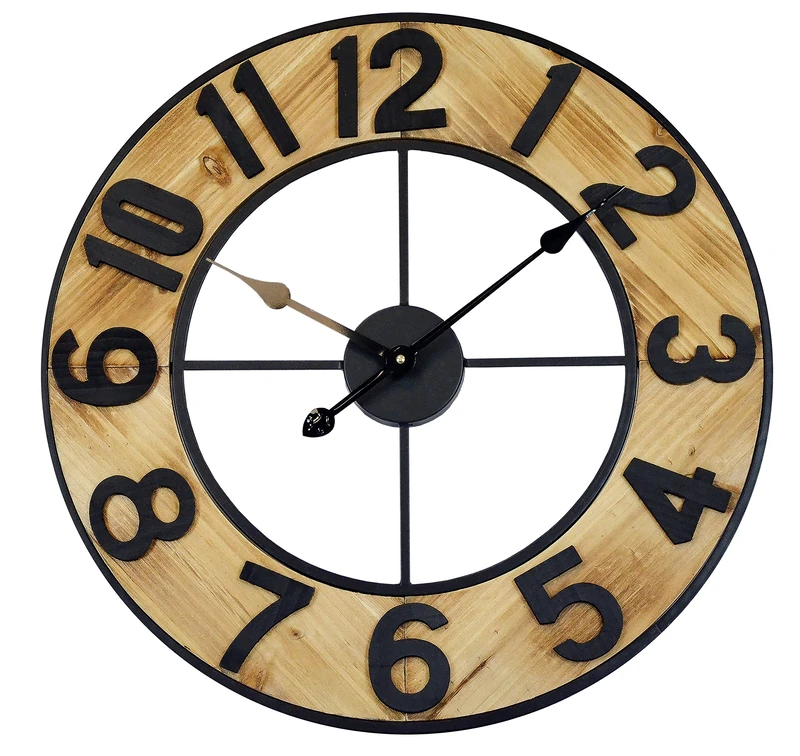 Technoline WT1610 Large Analogue Wall Clock Quartz Wood XXL Diameter 60 cm