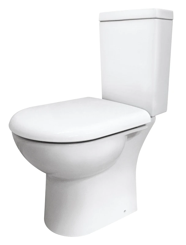 nuie CKN003 Provost ǀ Modern Bathroom Compact Design Toilet Pan with Cistern and Fittings (No Seat), 805mm x 360mm x 620mm, White