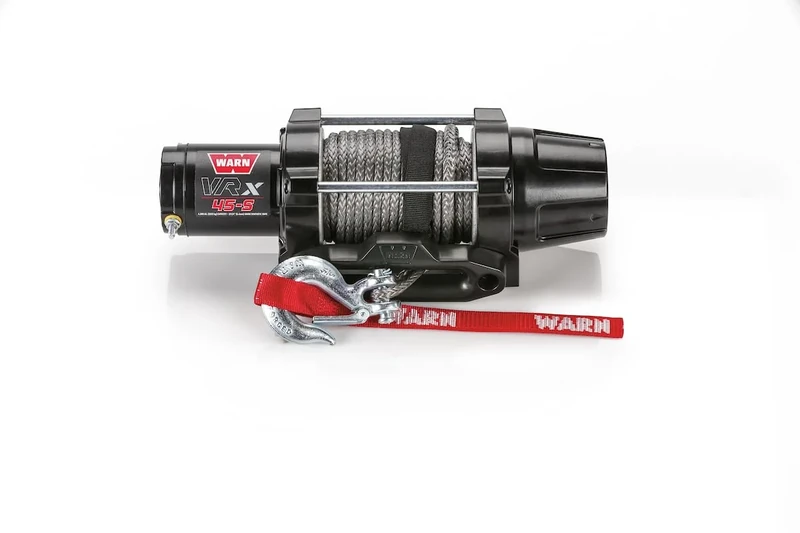 WARN 101040 VRX 45-S Powersports Winch with Handlebar Mounted Switch and Synthetic Rope: 1/4" Diameter x 50' Length, 2.25 Ton (4,500 lb) Capacity