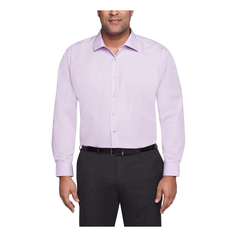 Kenneth Cole Men's Solid Dress Shirts, Lilac, 18"-18.5" Neck 34"-35" Sleeve