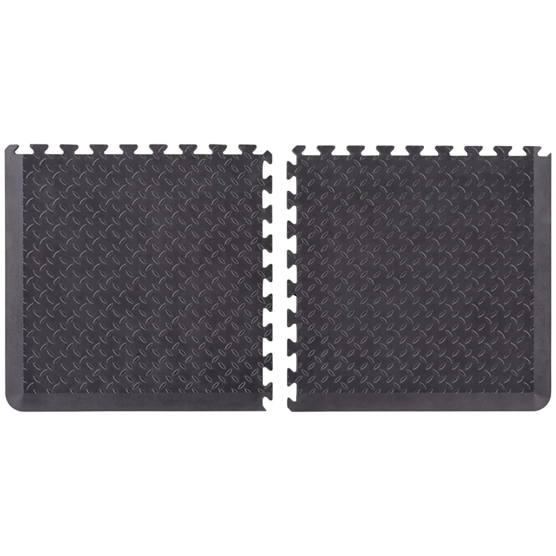 UNICOMFORT UC-IM242C Anti Fatigue Mat, Black, Interlockable Corner - Image 1
