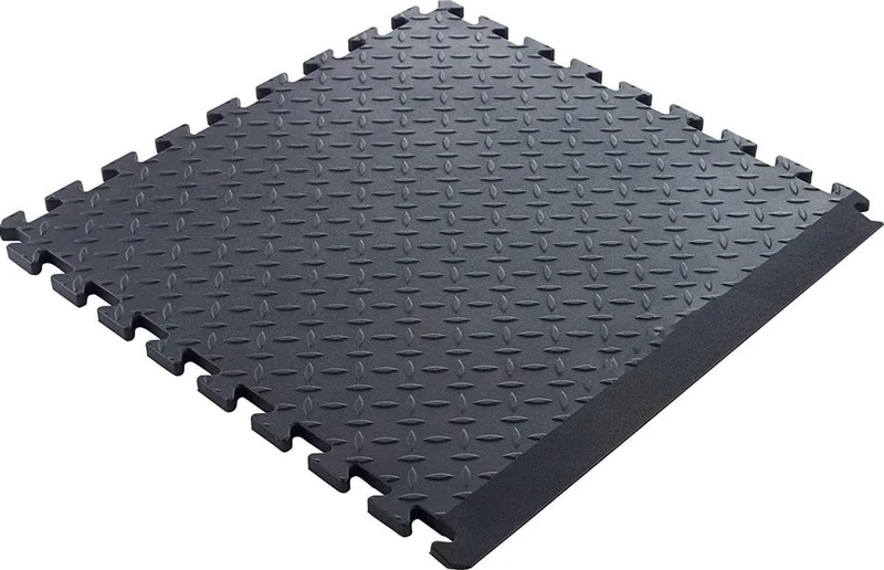 UNICOMFORT UC-IM2424E Anti Fatigue Mat, Black, Interlockable Edge