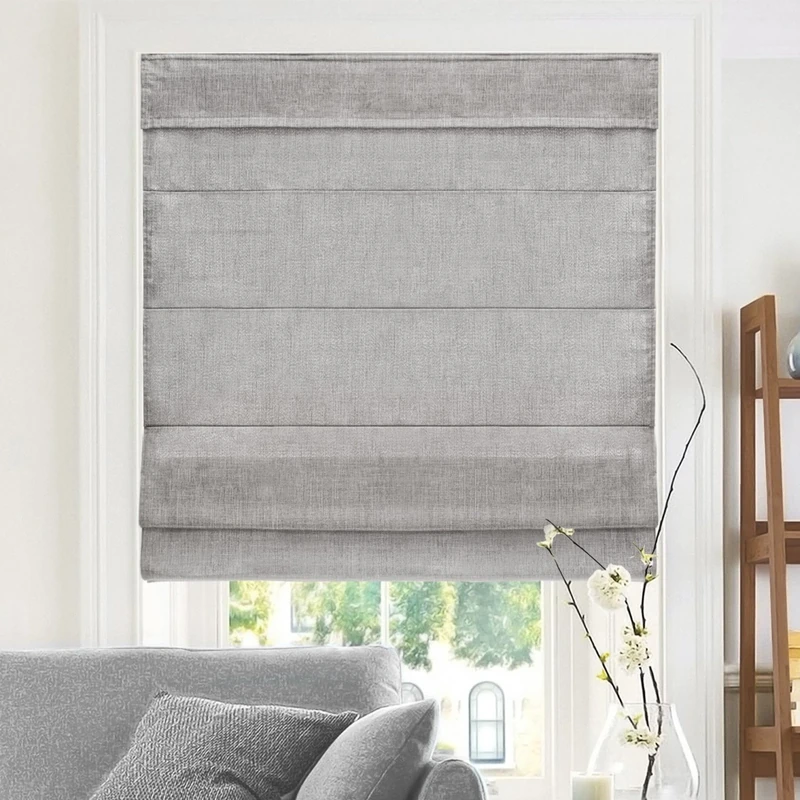 CHICOLOGY Roman Shades for Windows, Window Treatments, Roman Shades, Roman Window Shades, Room Darkening Shades, Window Shades, 27"W X 64"H, Belgian Denim (Privacy & Light Filtering)