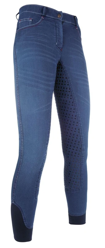 HKM – Summer Denim Easy 3/4 Silicone Diamond, Jeansblau/Dunkelblau, 140 (EU) - Image 1