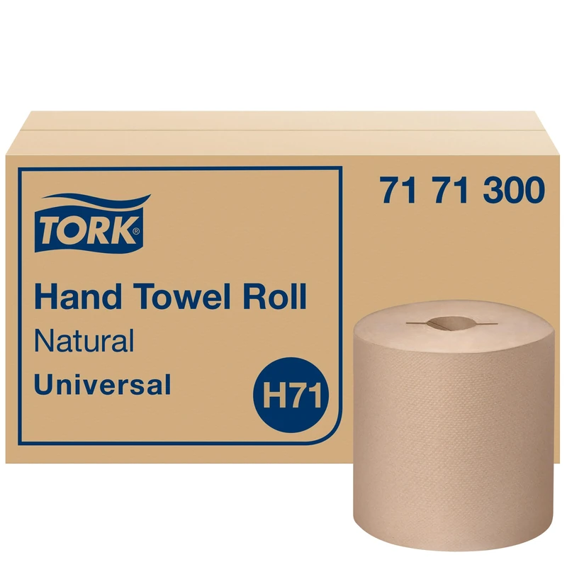 Tork 7171300 Universal Paper Hand Towel Roll, I-Notch, 1-Ply, 7.5" Width x 800' Length, Natural (Case of 6 Rolls, 800 Feet per Rolls, 4,800 Feet per Case)
