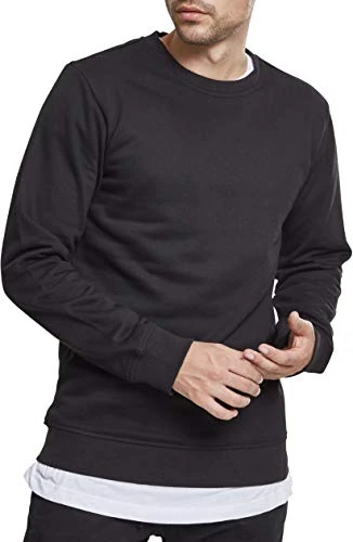 Urban Classics Men's Basic Terry Crew Sweatshirt, Black (Black 00007), XXXXXL