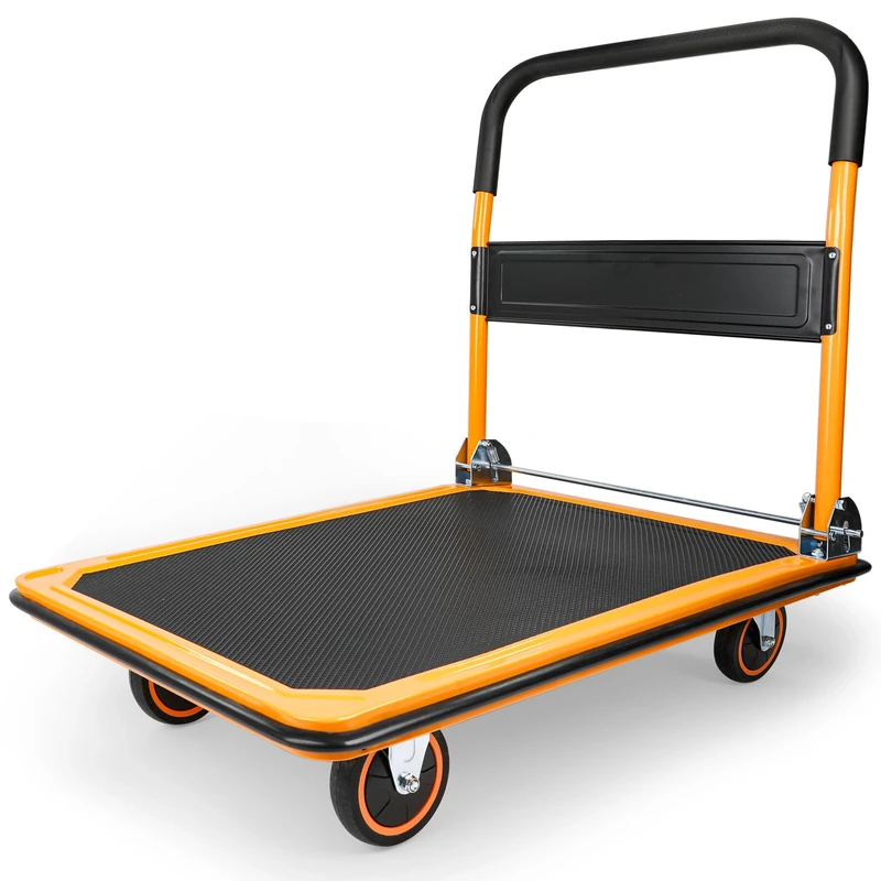 Maxworks 80877 35.85" x 24" x 34.25" Foldable Platform Truck Push Dolly (660 lb. Weight Capacity with Swivel Wheels)