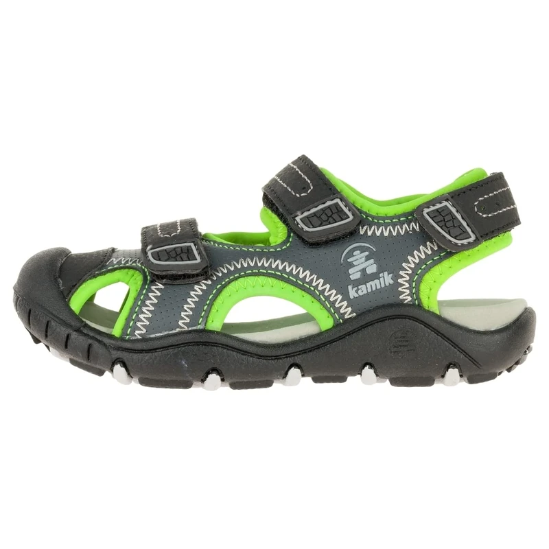 Kamik HK8042 Unisex Kids’ Ankle Strap Sandals, Grey (Charcoal Cha), 4.5 UK