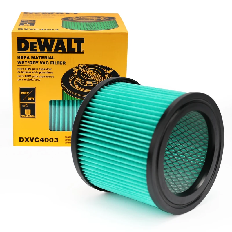 DeWalt DXVC4003 HEPA Cartridge Filter, Fit for 4 Gallon Wet/Dry Vacuum Cleaners, Compatible with DeWalt DXV04T, DXV05P, DXV05S, DXV08S, DXV06G Wet/Dry Shop Vacuums