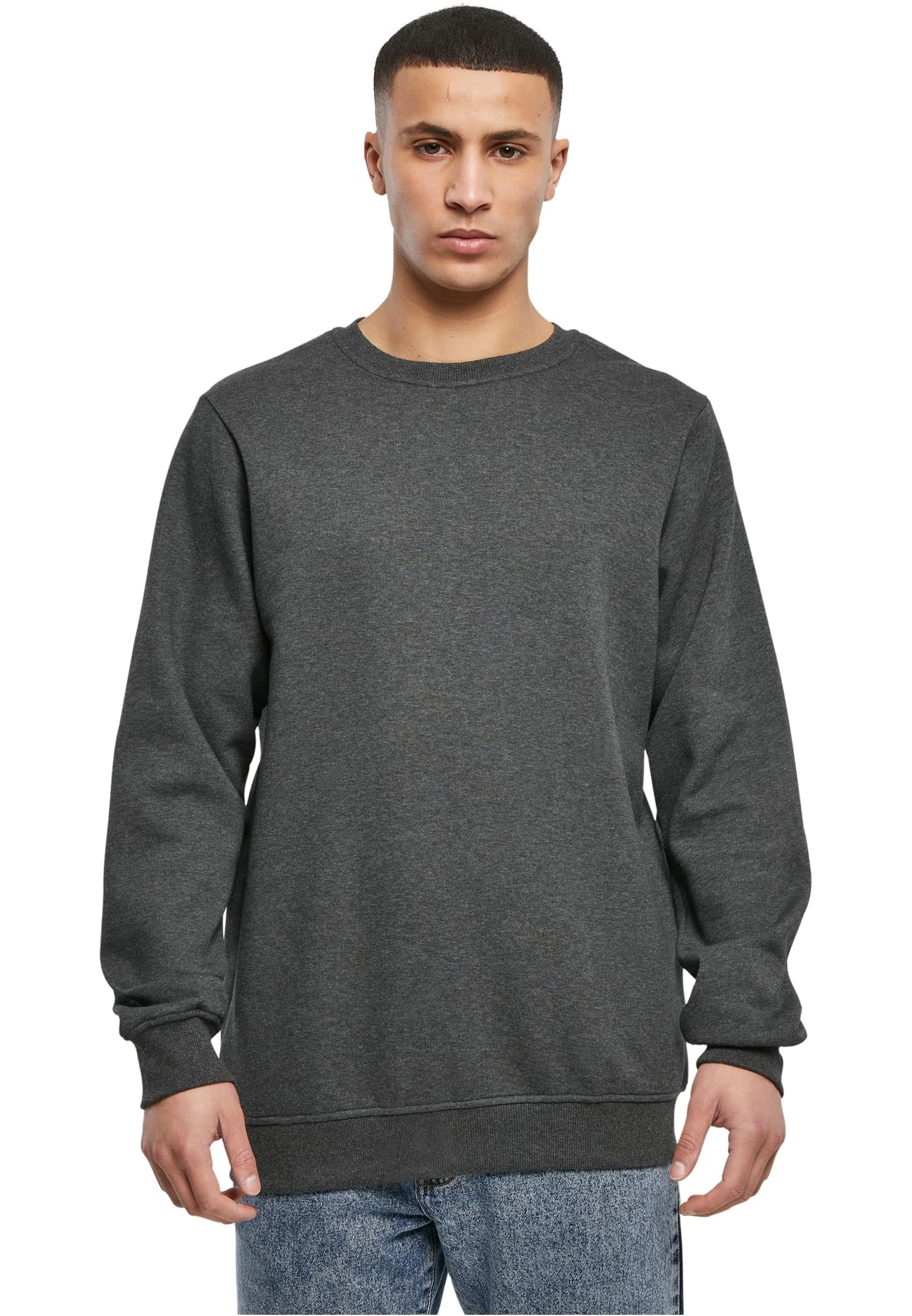 Urban Classics Men's Basic Terry Crew Sweatshirt, Grey (Charcoal 00091), 5XL