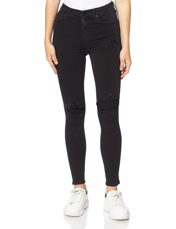 7 For All Mankind Women's Hw Skinny Jeans, Blue (Slim Illusion Luxe Gravity Distressed 0lj), W25/L30 (Size: 25)