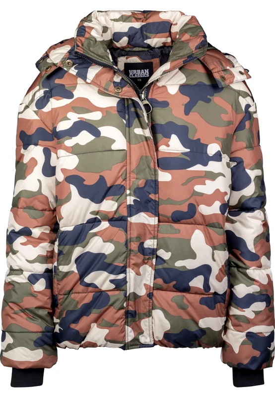 Urban Classics Women's Ladies Boyfriend Camo Puffer Jacket, Multi-Coloured (Rustica 01456), L