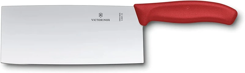 Victorinox Swiss Classic, Professional chef's knife, Extra sharp blade, straight edge, 18 cm, Robust plastic handle, Stainless steel, Red