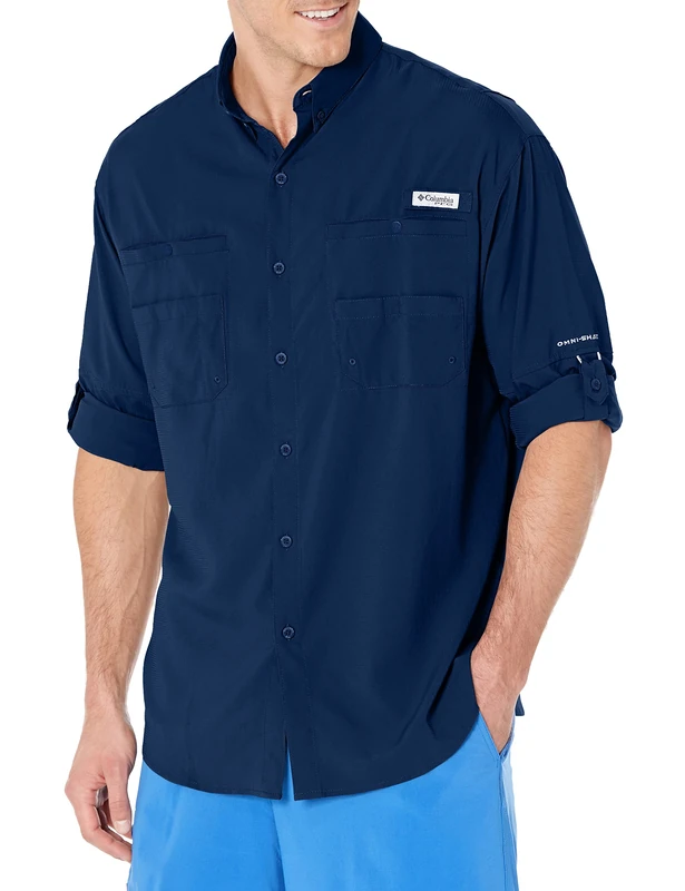 Columbia Men's Tamiami 2 Long Sleeve Shirt, Long Sleeve Shirt, Carbon, Medium