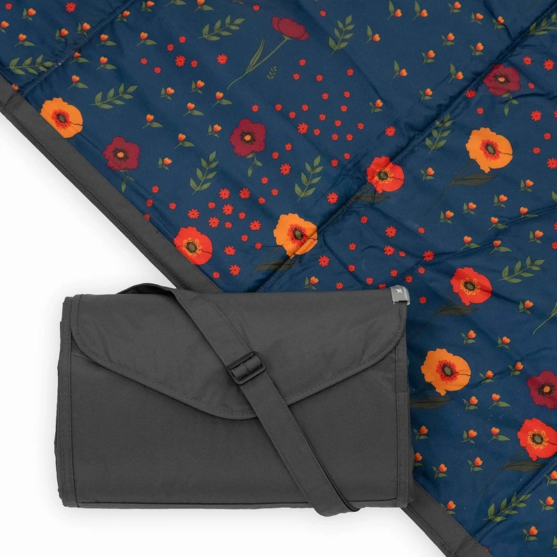 Little Unicorn - Premium Quality 100% Polyester - Water Resistant, Easily Portable Indoor & Outdoor Blanket - 152 x 152 cm (Midnight Poppy)