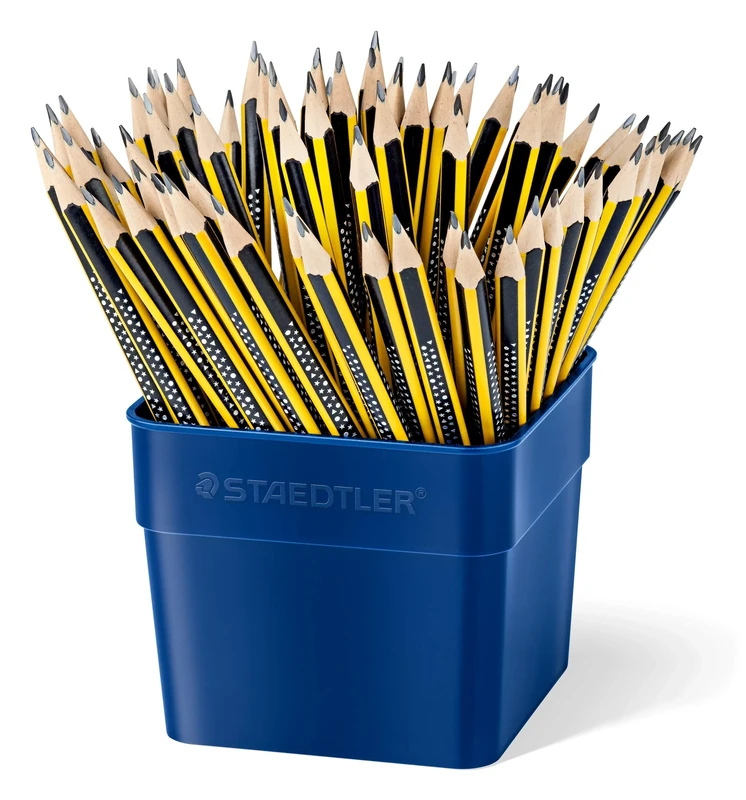 Staedtler Noris Pencil, High Break Resistance, Ergonomic Triangular Shape, Non-Slip Soft Surface, Wopex Material, Hardness HB, Case Pack of 72 Pencils, 183 T72