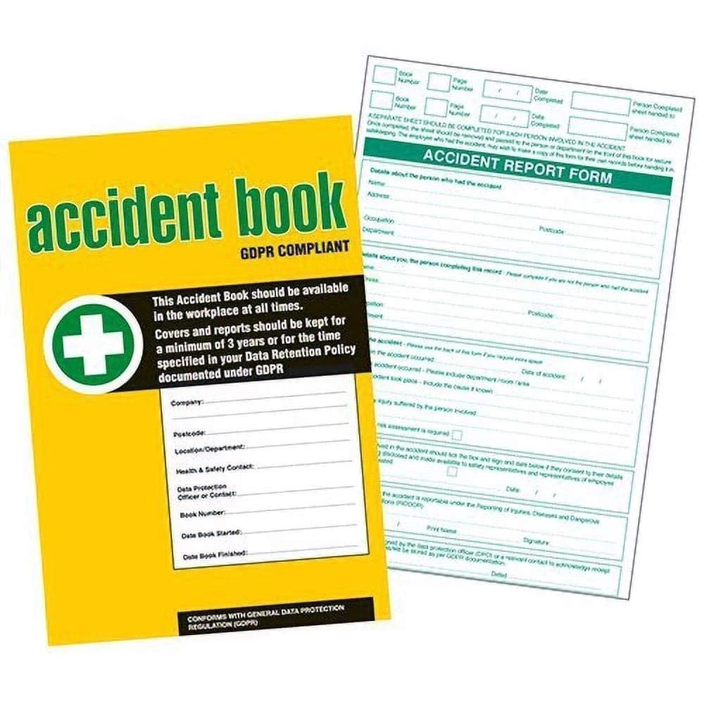 V Safety Compliant Business / Workplace HSE Accident Book - A4