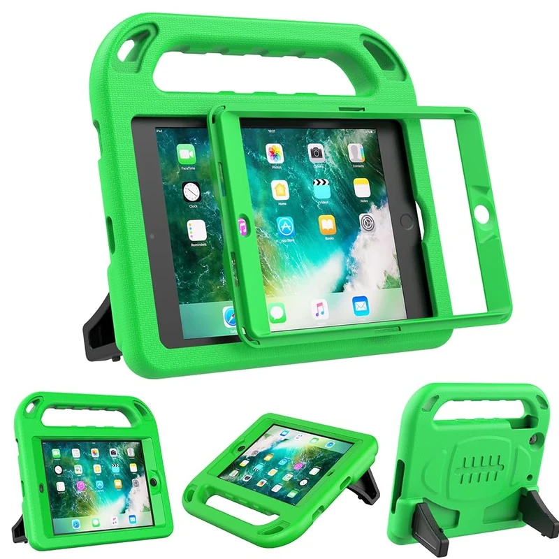 Surom Kids Case for iPad Mini 1/ Mini 2/ Mini 3 7.9 Inch- Light Weight Shock Proof Handle Stand Cover with Built-in Screen Protector - Green
