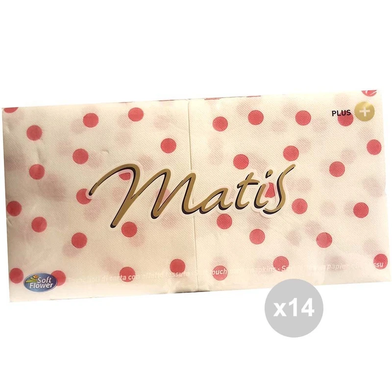 Matis Set 14 Napkins 33x33 Decorated Polka Dots 2ply x100 Table Accessory, Multicoloured, One Size - Image 1